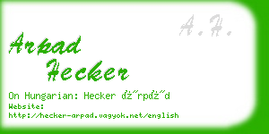 arpad hecker business card